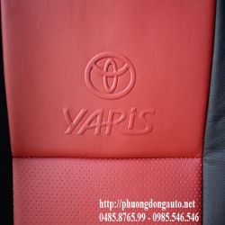 Bọc ghế da thật công nghiệp L1 Thái lan xe Toyota YARIS 2016-2017 | phối đen đỏ | Km sàn xe
